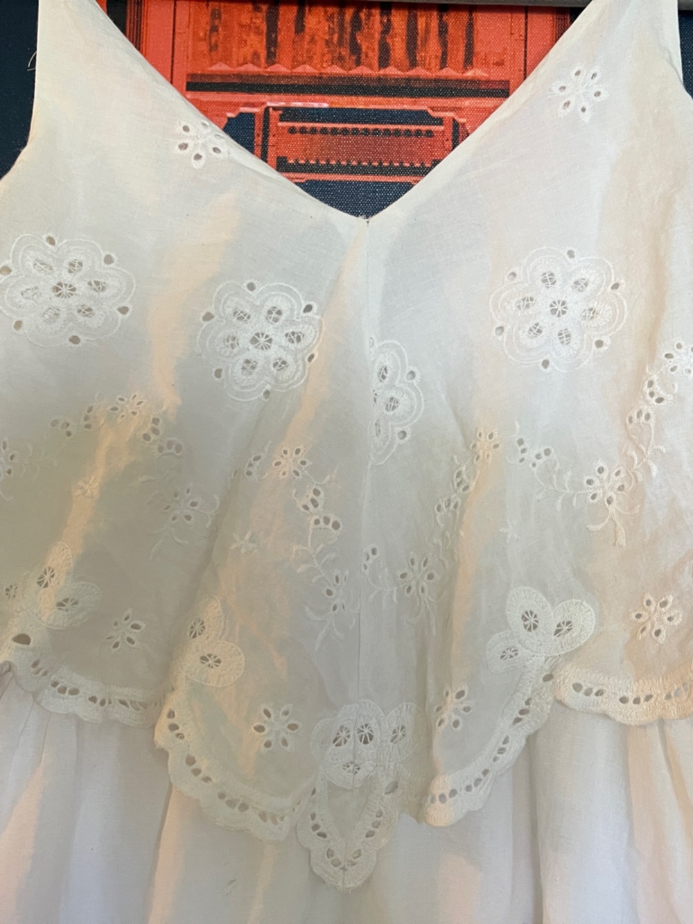 Wayf White Strapless Eyelet Ruffle Dress - Picture 2 of 3